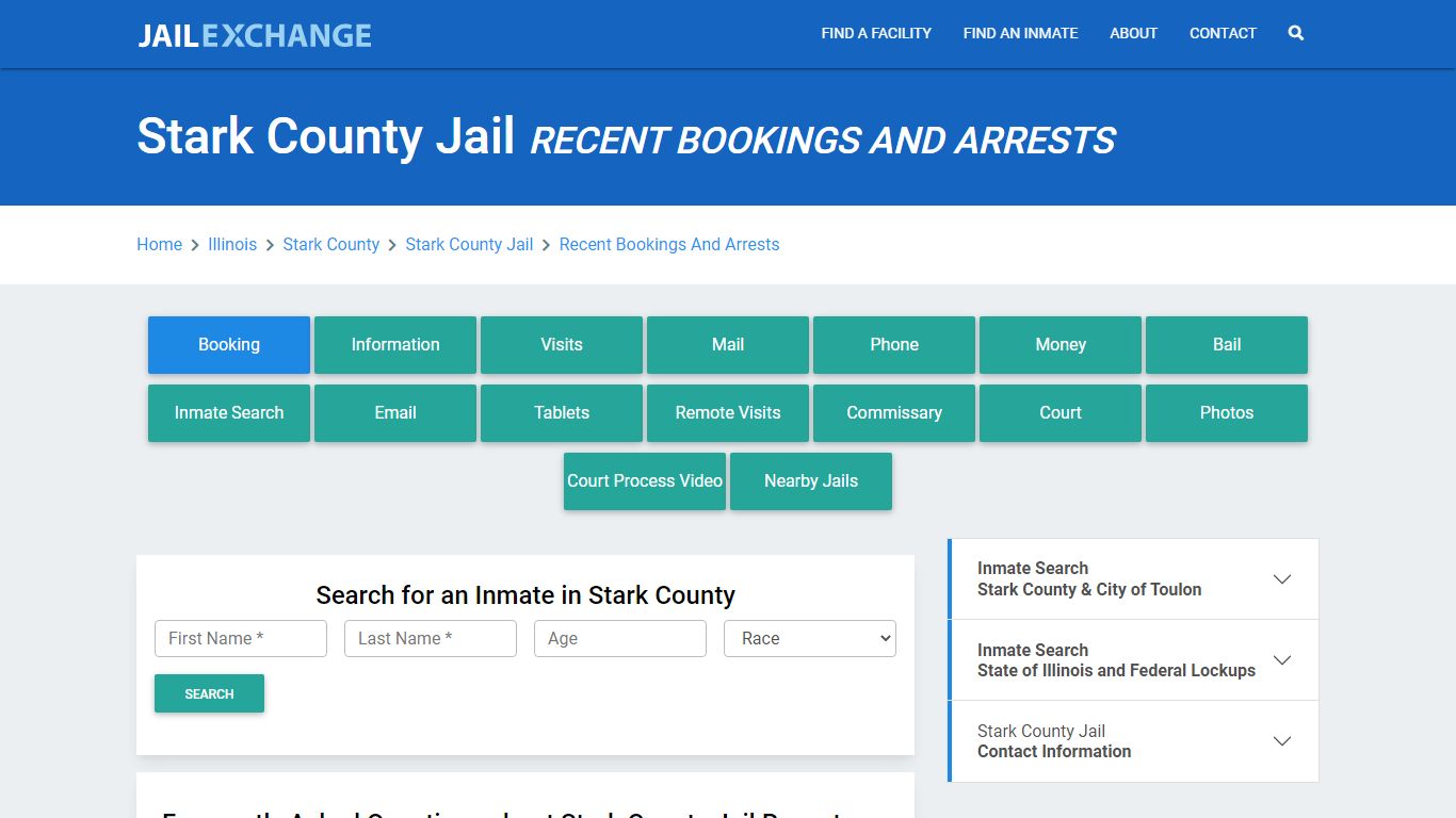 Stark County Jail Recent Bookings And Arrests - Jail Exchange